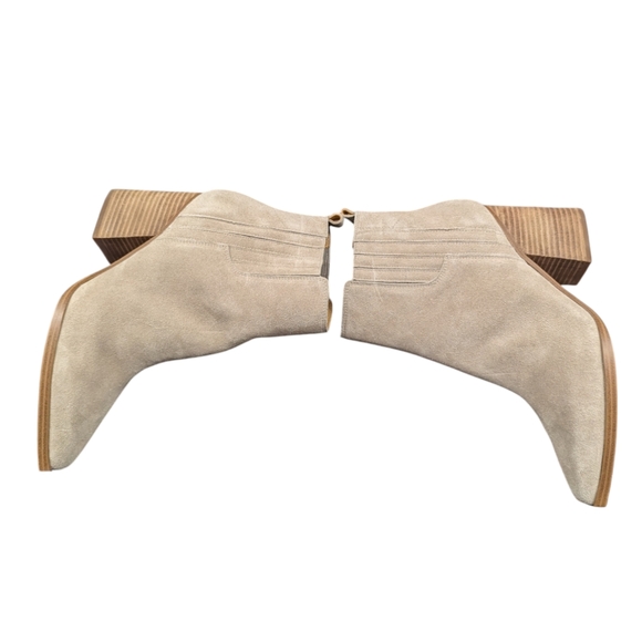 Marc Fisher | Women's Oshay Pointed Toe Ankle Boots | Tan | 4" Heel | 11M - Picture 6 of 15